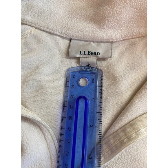 L.L. Bean Large White Pullover Top 1/4 Zip Fleece Cozy Gorpcore Outdoor - Picture 4 of 13